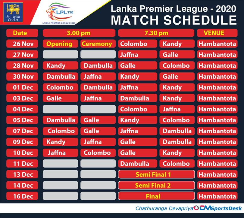 Daily Mirror Revised LPL schedule announced Colombo to meet Kandy in